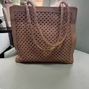 HOBO Tan Woven Tote Bag